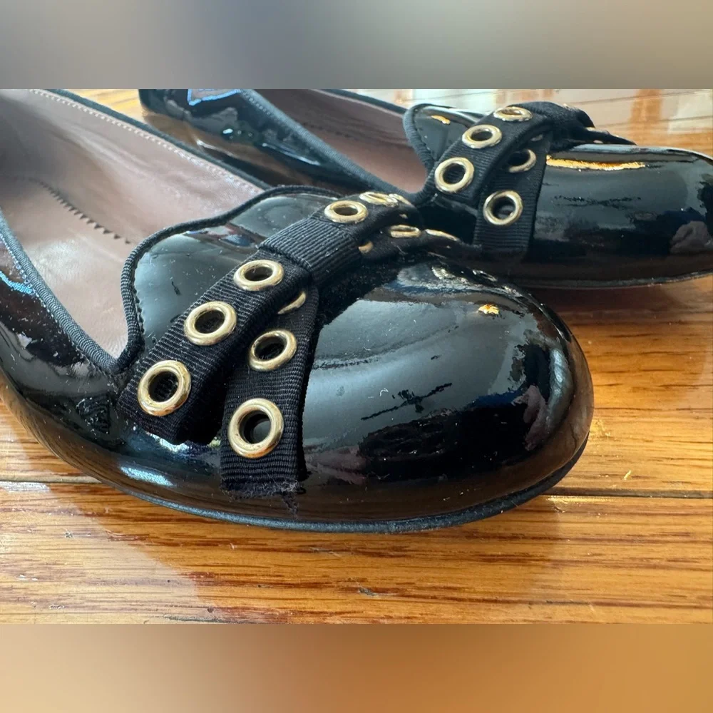 Red Valentino Patent Ballet Flats Low Heel EU 37 ✨ Discontinued